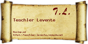Teschler Levente névjegykártya